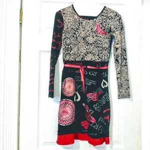 Desigual Girls Long Sleeve Print Dress 11/12